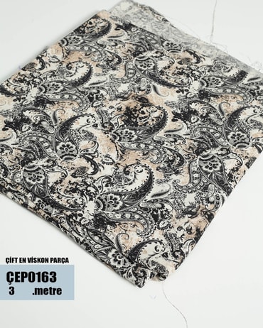 ÇİFT En Pamuk Viskon Parça Kumaş ÇEP0163-63ÇEP0163