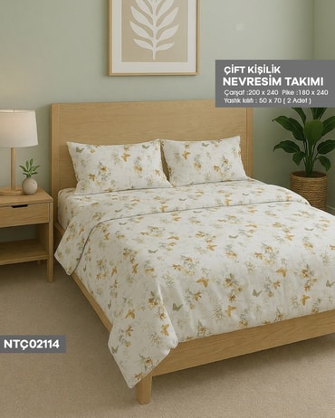 ÇİFT KİŞİLİK RANFORCE NEVRESİM TAKIMI NTÇ02114-32104NTÇ02114