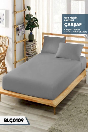 Çiftkişilik Lastikli Çarşaf Seti 180x200cm  BLÇ0109-30501BLÇ0109