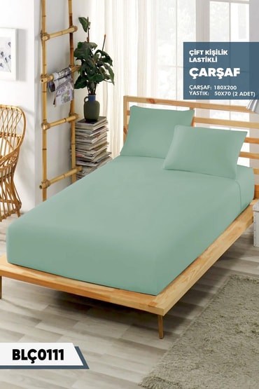 Çiftkişilik Lastikli Çarşaf Seti 180x200cm  BLÇ0111-30702BLÇ0111