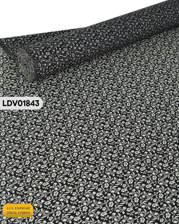 Dar En Siyah Beyaz Pamuk Viskon Kumaş ( TEK EN ) 90cm-LDV01843LDV01843
