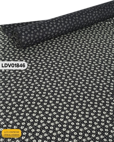 Dar En Siyah Beyaz Pamuk Viskon Kumaş ( TEK EN ) 90cm-LDV01846LDV01846