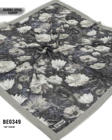 Desenli Bambu Kraş Eşarp 100*100cm BE0349-2132BE0349