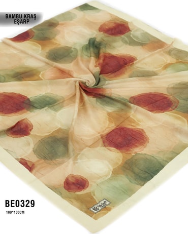 Desenli Bambu Kraş Eşarp 100*100cm BE0329-2220BE0329