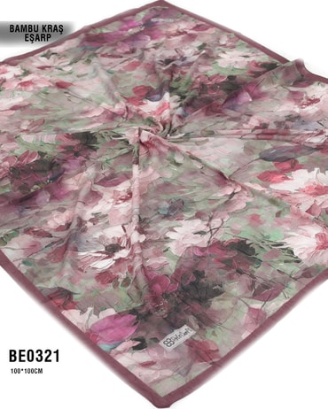 Desenli Bambu Kraş Eşarp 100*100cm BE0321-2331BE0321