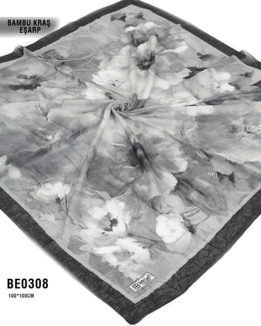 Desenli Bambu Kraş Eşarp 100*100cm BE0308-2310BE0308