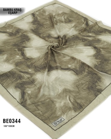 Desenli Bambu Kraş Eşarp 100*100cm BE0344-2126BE0344