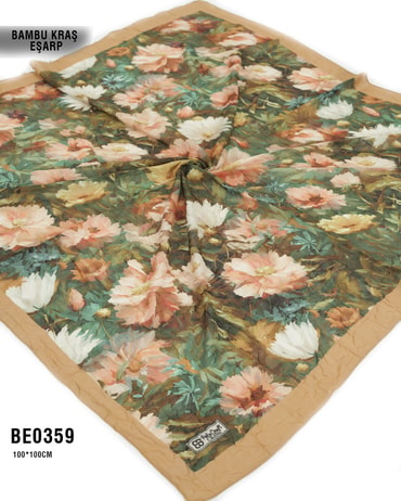 Desenli Bambu Kraş Eşarp 100*100cm BE0359-1932BE0359