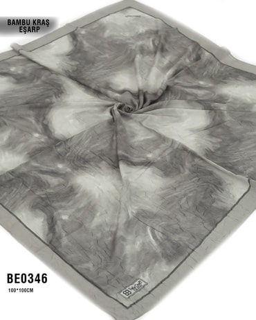 Desenli Bambu Kraş Eşarp 100*100cm BE0346-2128BE0346