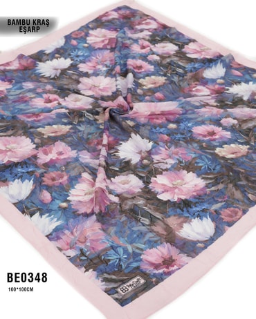 Desenli Bambu Kraş Eşarp 100*100cm BE0348-2131BE0348