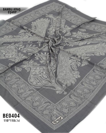 Desenli Bambu Kraş Eşarp 110*110cm BE0404-1936BE0404