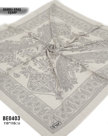 Desenli Bambu Kraş Eşarp 110*110cm BE0403-1935BE0403