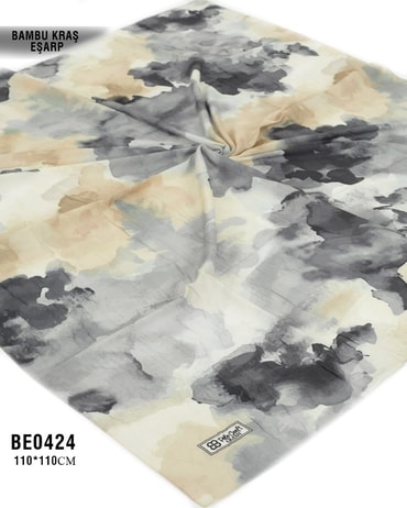 Desenli Bambu Kraş Eşarp 110*110cm BE0424-1711BE0424