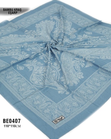 Desenli Bambu Kraş Eşarp 110*110cm BE0407-1812BE0407
