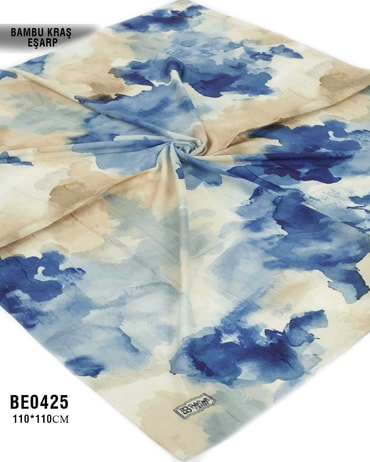 Desenli Bambu Kraş Eşarp 110*110cm BE0425-1712BE0425