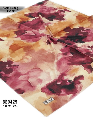 Desenli Bambu Kraş Eşarp 110*110cm BE0429-1719BE0429