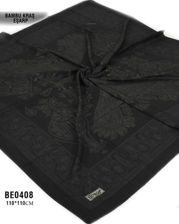 Desenli Bambu Kraş Eşarp 110*110cm BE0408-1813BE0408