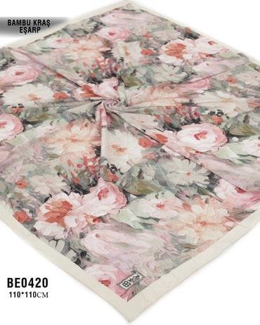 Desenli Bambu Kraş Eşarp 110*110cm BE0420-1834BE0420