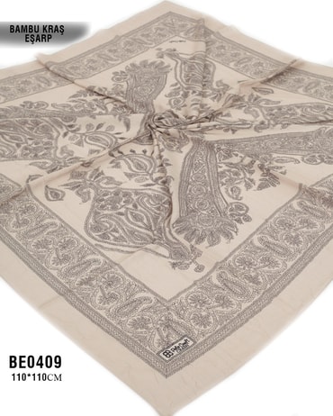 Desenli Bambu Kraş Eşarp 110*110cm BE0409-1814BE0409