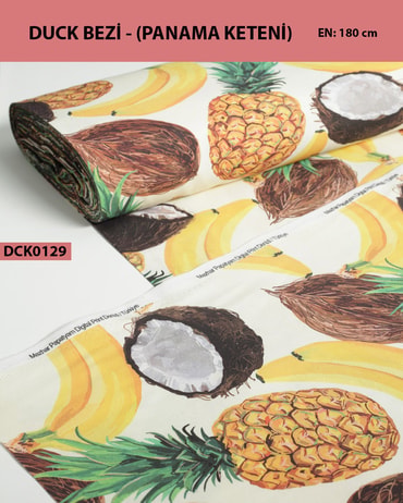 Desenli Duck Bezi (Panama Keteni) Kumaş En 180 cm-DCK0129-29DCK0129