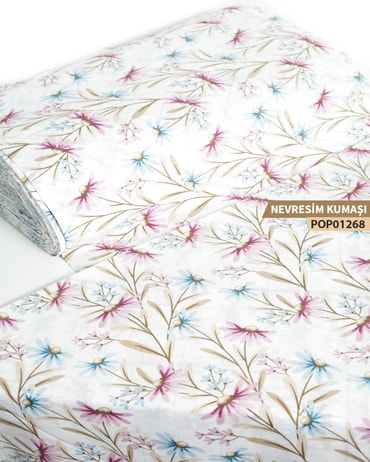 DESENLİ Poplin Nevresim Kumaşı En 240 cm-POP01268-268POP01268