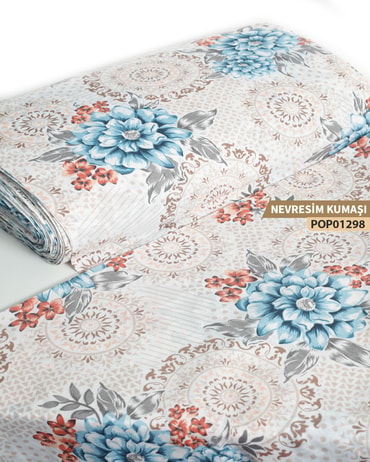 DESENLİ Poplin Nevresim Kumaşı En 240 cm-POP01298-298POP01298