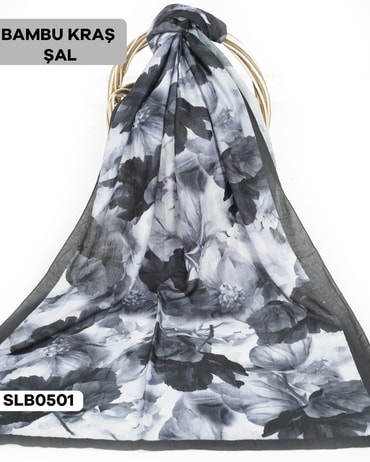 Desenli Soft Bambu Kraş Şal SLB0501-2701SLB0501