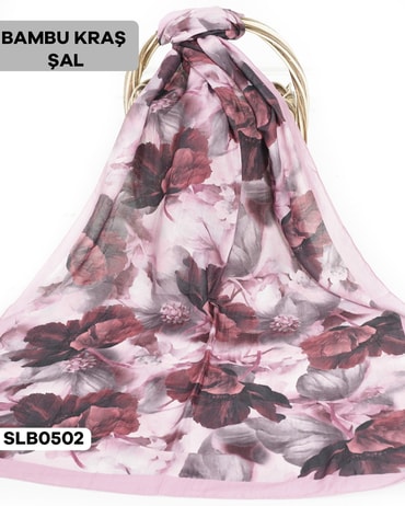 Desenli Soft Bambu Kraş Şal SLB0502-2704SLB0502
