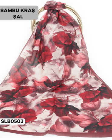 Desenli Soft Bambu Kraş Şal SLB0503-2705SLB0503