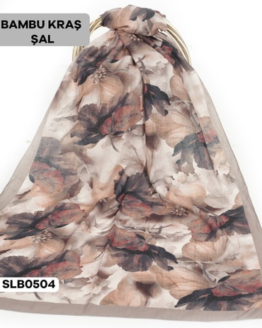 Desenli Soft Bambu Kraş Şal SLB0504-2707SLB0504