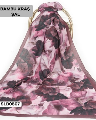 Desenli Soft Bambu Kraş Şal SLB0507-2713SLB0507