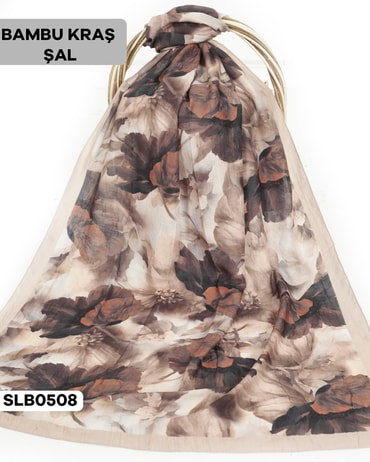 Desenli Soft Bambu Kraş Şal SLB0508-2714SLB0508