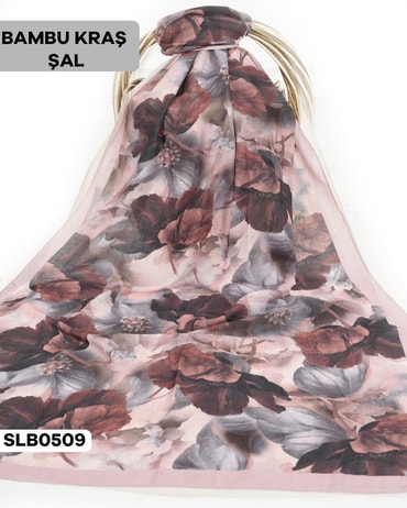 Desenli Soft Bambu Kraş Şal SLB0509-2716SLB0509