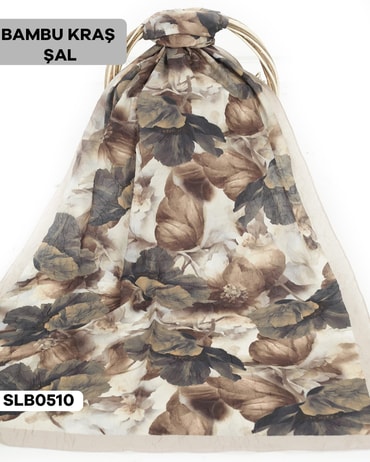 Desenli Soft Bambu Kraş Şal SLB0510-2717SLB0510