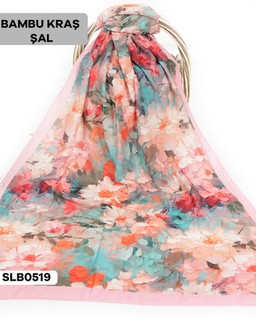 Desenli Soft Bambu Kraş Şal SLB0519-2726SLB0519