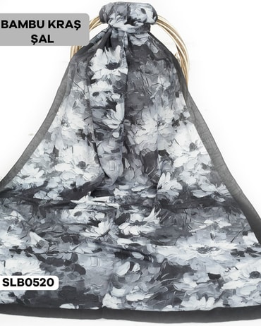 Desenli Soft Bambu Kraş Şal SLB0520-2727SLB0520