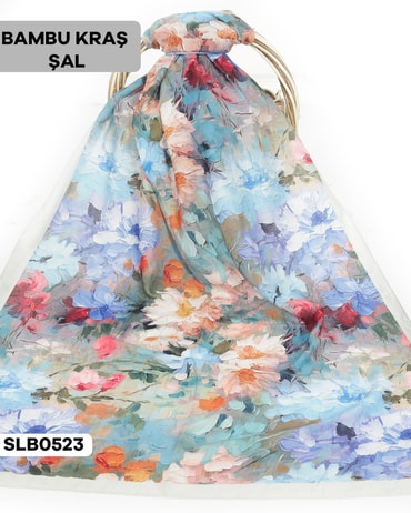 Desenli Soft Bambu Kraş Şal SLB0523-2730SLB0523