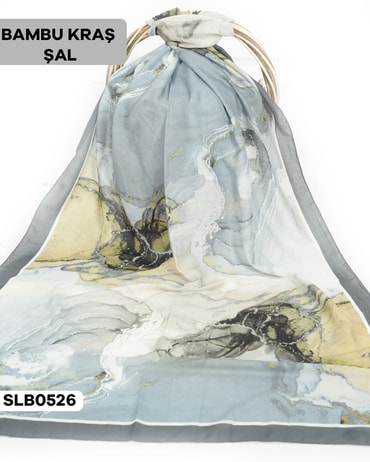 Desenli Soft Bambu Kraş Şal SLB0526-2733SLB0526