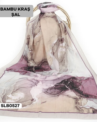 Desenli Soft Bambu Kraş Şal SLB0527-2734SLB0527