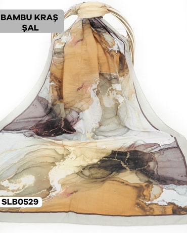 Desenli Soft Bambu Kraş Şal SLB0529-2736SLB0529