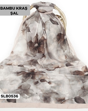 Desenli Soft Bambu Kraş Şal SLB0536-2609SLB0536
