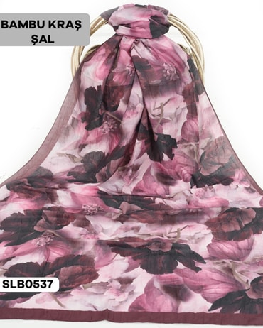 Desenli Soft Bambu Kraş Şal SLB0537-2610SLB0537