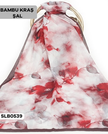 Desenli Soft Bambu Kraş Şal SLB0539-2613SLB0539