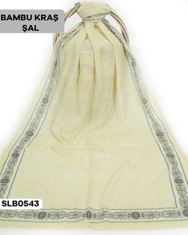 Desenli Soft Bambu Kraş Şal SLB0543-2617SLB0543