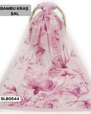 Desenli Soft Bambu Kraş Şal SLB0544-2618SLB0544