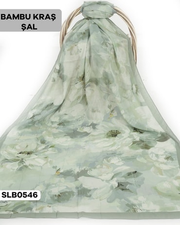 Desenli Soft Bambu Kraş Şal SLB0546-2624SLB0546