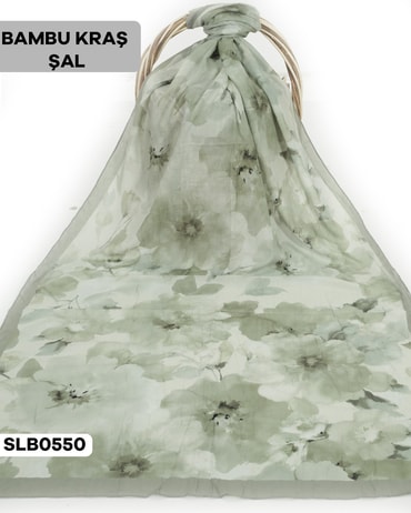 Desenli Soft Bambu Kraş Şal SLB0550-2503SLB0550