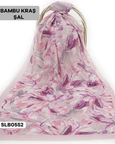 Desenli Soft Bambu Kraş Şal SLB0552-2507SLB0552