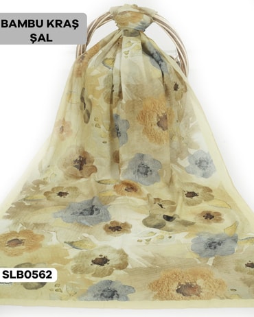 Desenli Soft Bambu Kraş Şal SLB0562-2531SLB0562
