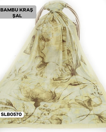 Desenli Soft Bambu Kraş Şal SLB0570-2413SLB0570
